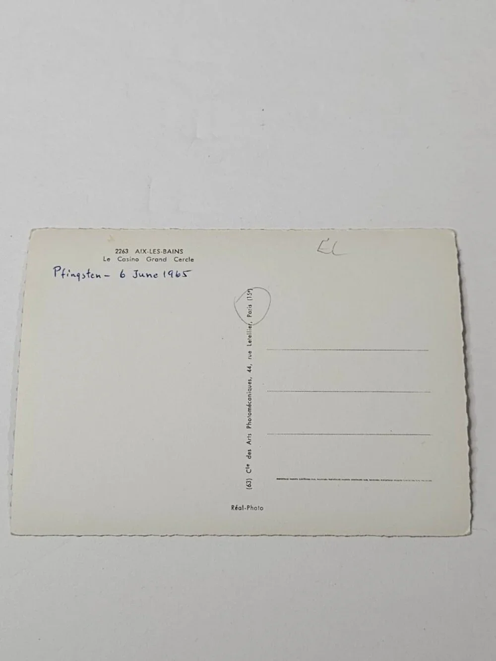 Grand Cercle Casino in Aix-les-Bains, France Postcard